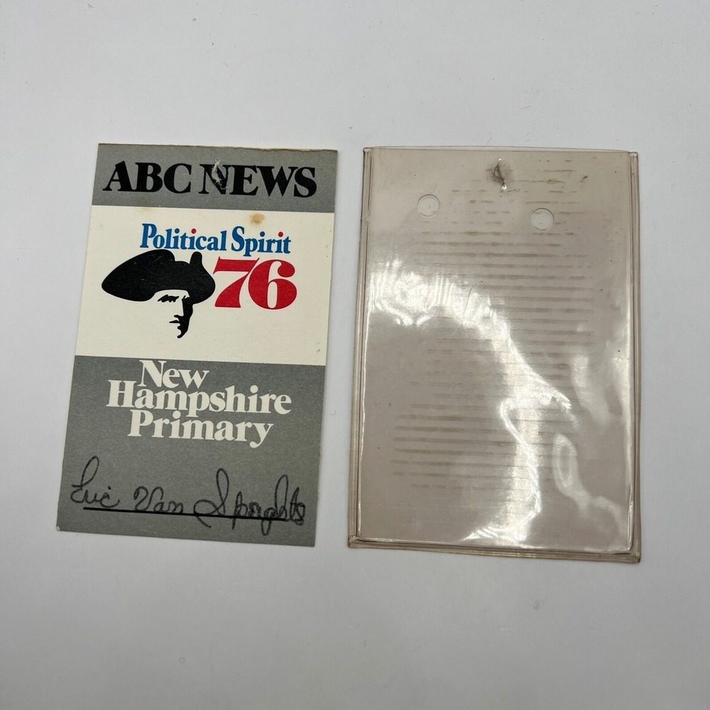 Vintage ABC New Political Spirit 76 Badge New Hampshire Primary Credentials